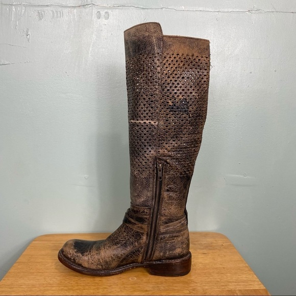 Bed Stu‎ Cobbler Series Biltmore Boots Black Brown Distressed Knee High Sz 7 - Picture 2 of 9